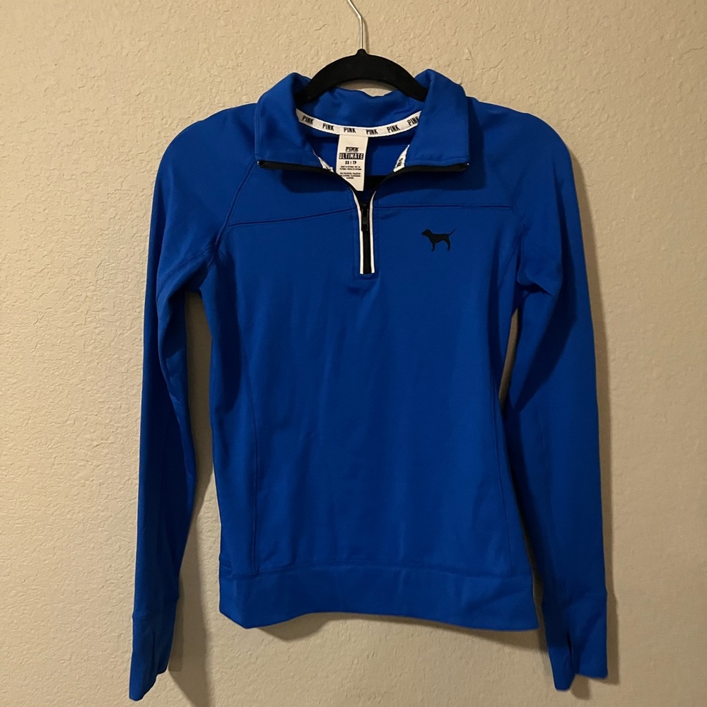 PINK half zip long sleeve top